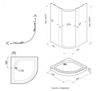 Душевой уголок Triton Альфа Щ0000056788 80x80 см профиль хром стекло прозрачное